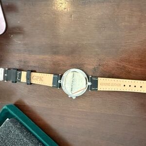 GPK By Clarion-Pell Black Leather Strap Women's Watch